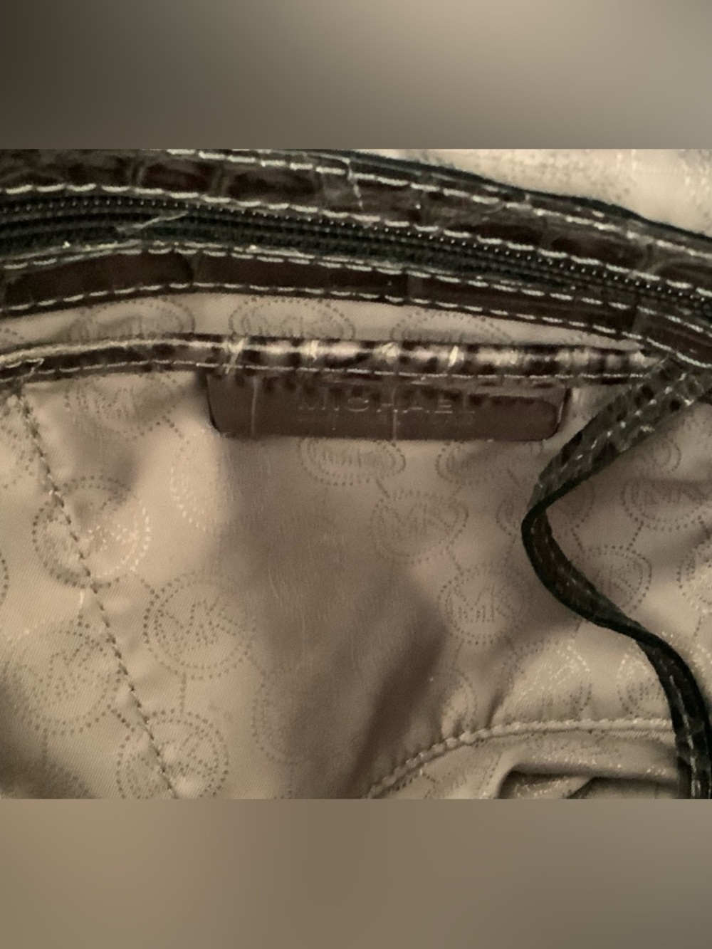 MICHAEL KORS HAMILTON GREY OMBRÉ  CROC EMBOSSED STUDDED SATCHEL SHOULDER BAG - Picture 11 of 11